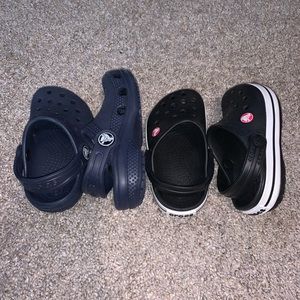 Toddler Crocs in navy and black. Both in Size 6